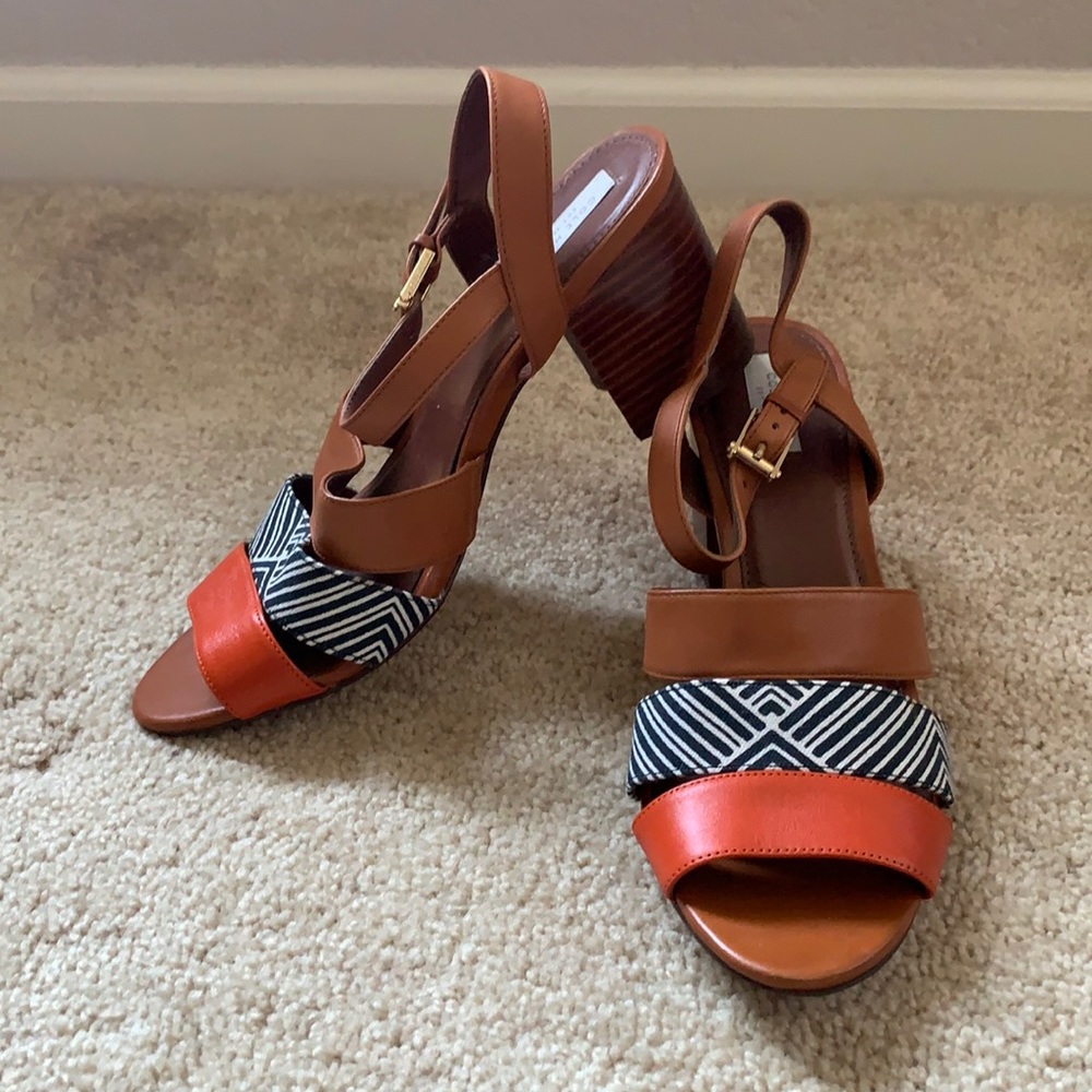 Cole Haan Orange and Brown Heels